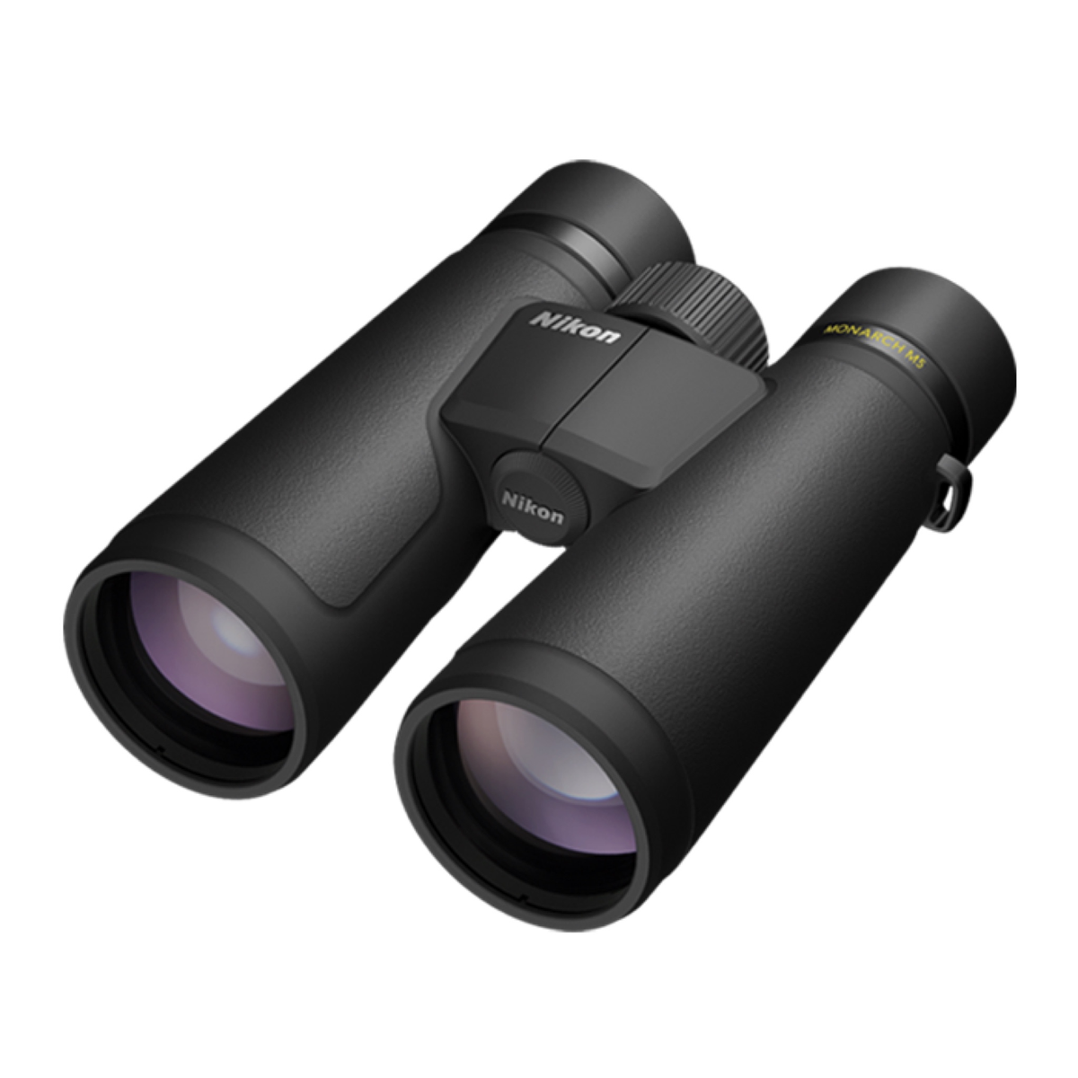 Nikon Monarch M5 12x50 binoculars, black, front angle