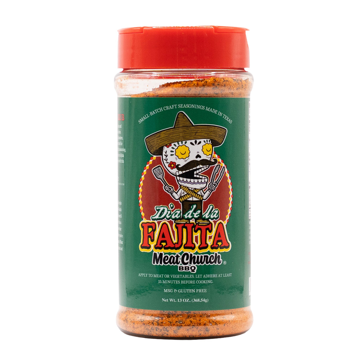 Meat Church Dia De La Fajita seasoning shaker