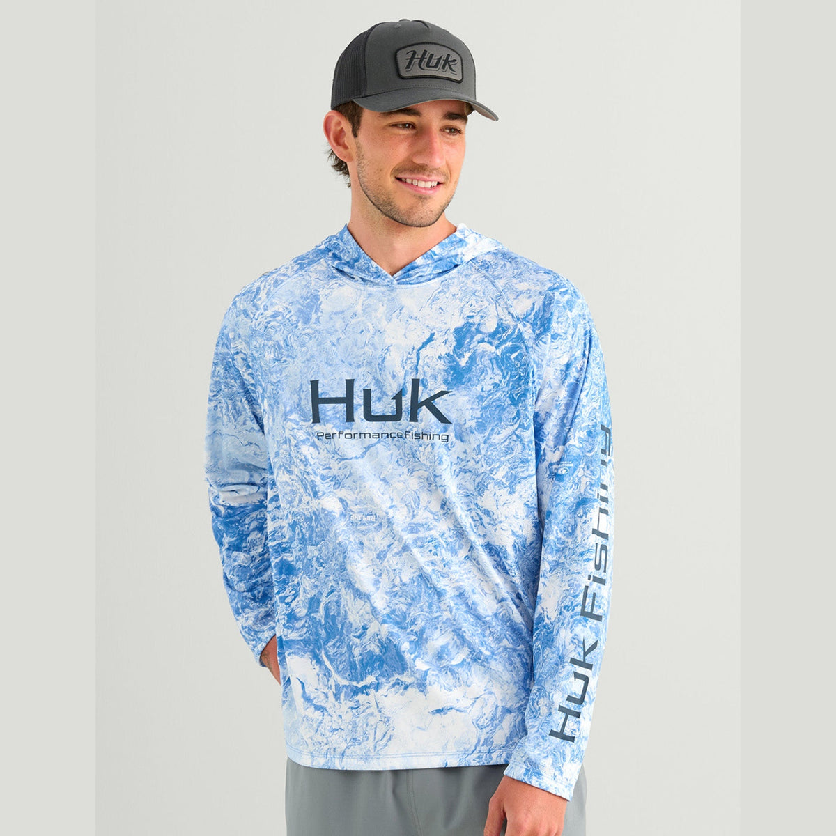 Huk Mossy Oak Pursuit Performance Hoodie in Mossy Oak Regatta