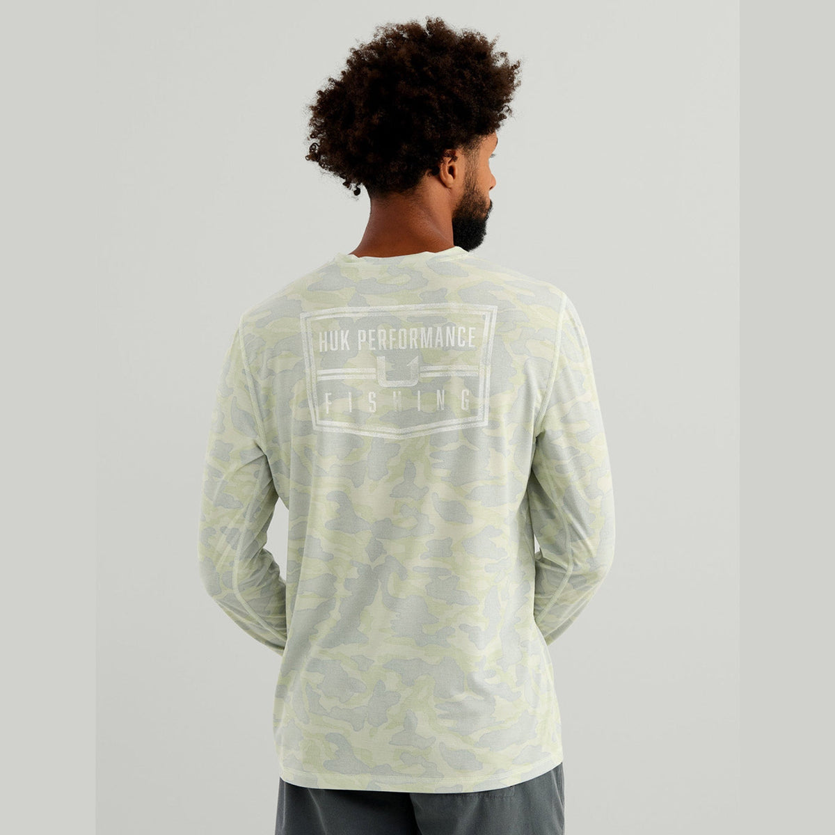 Huk Drift Performance Long Sleeve Shirt in Pale Algae Camo