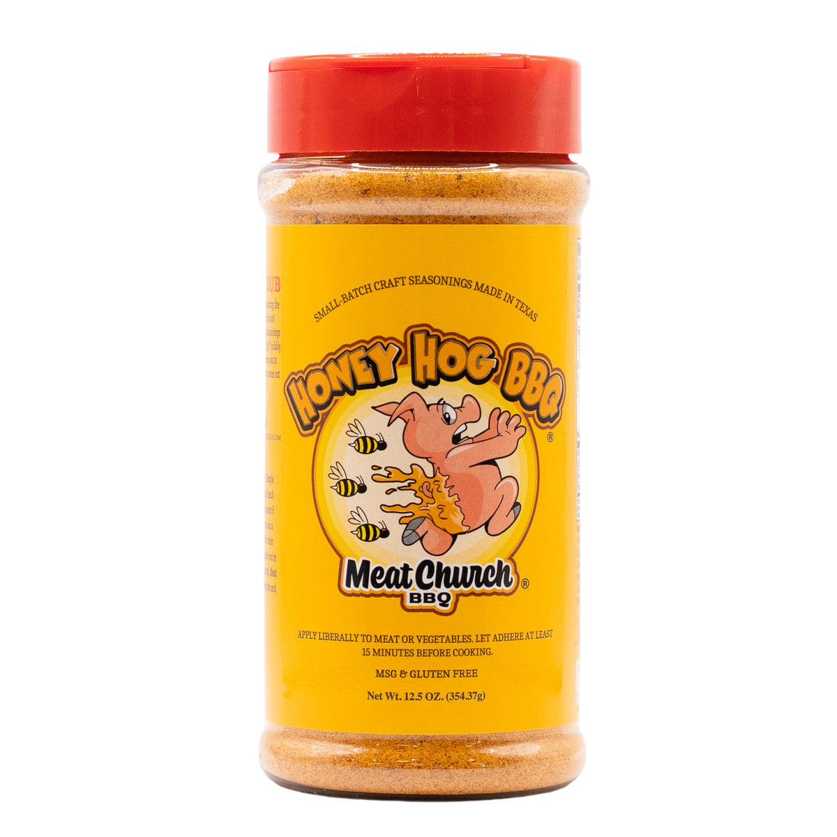 Meat Church Honey Hog BBQ rub shaker
