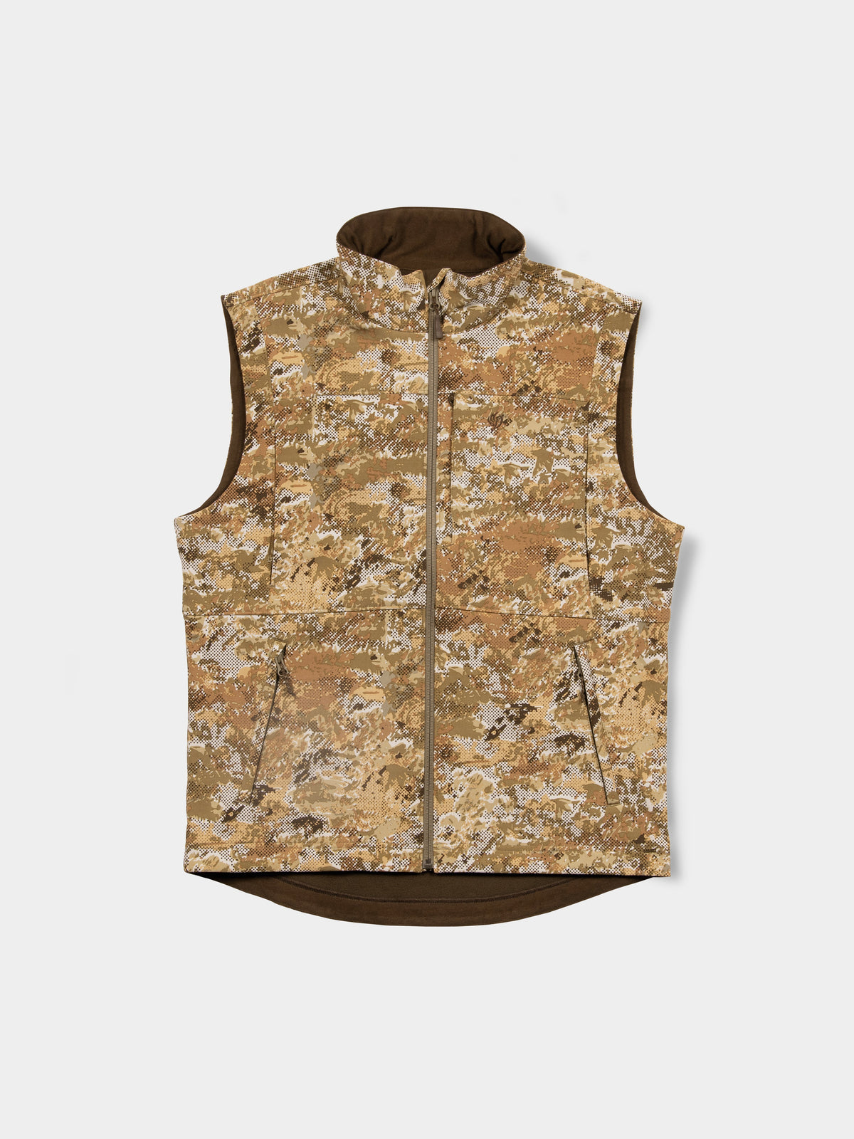 Duck Camp Men's Contact Softshell Vest in Midland 2.0 camo, front