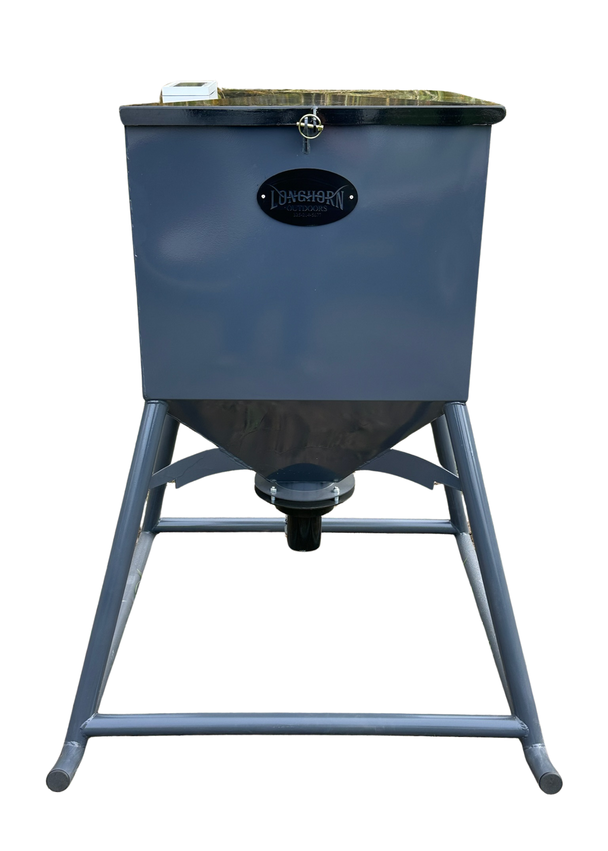 Longhorn Outdoors LoBro 500 lb. stand-and-fill spin feeder on skids