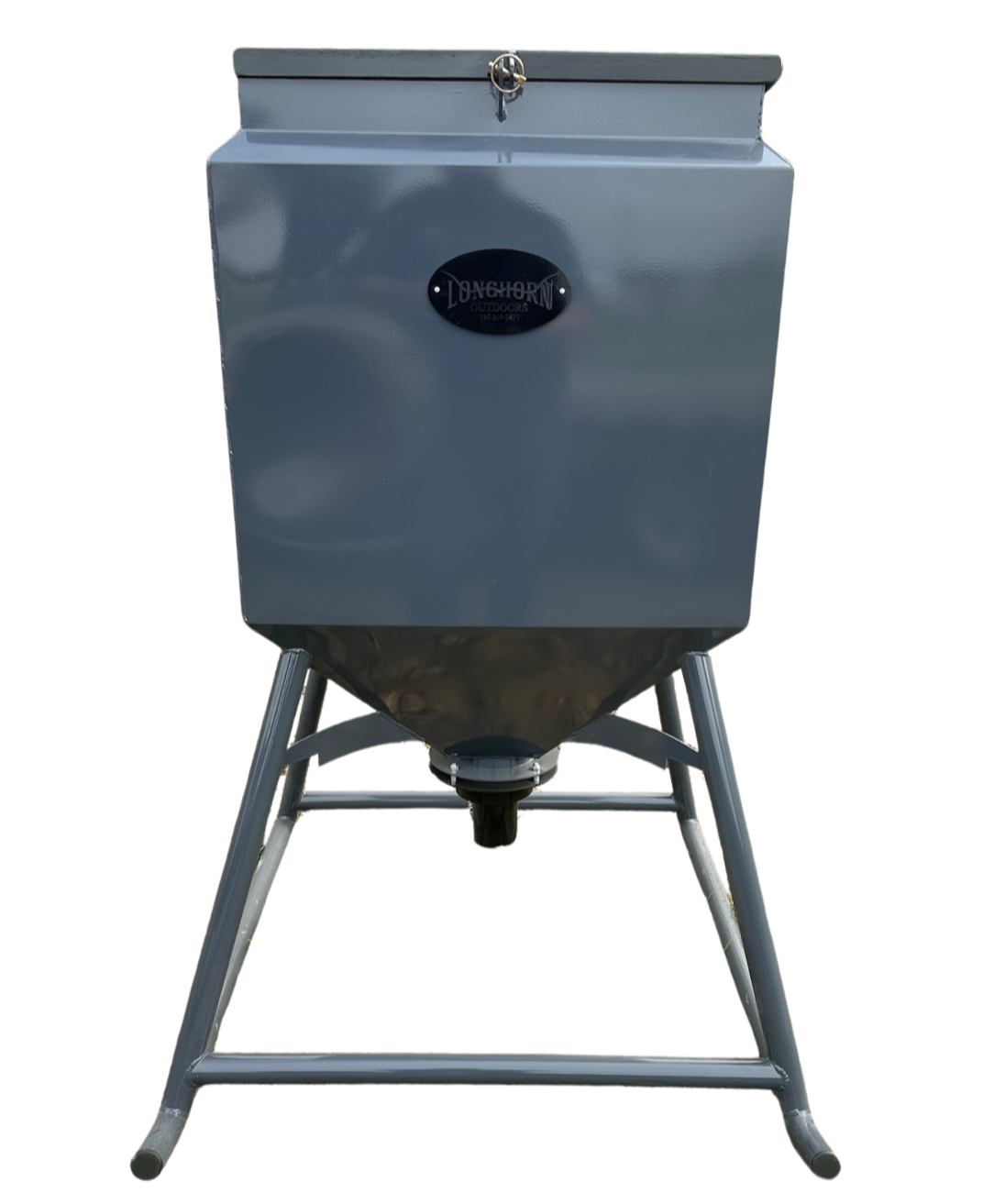 Longhorn Outdoors LoBro 800 lb. stand-and-fill spin feeder on skids