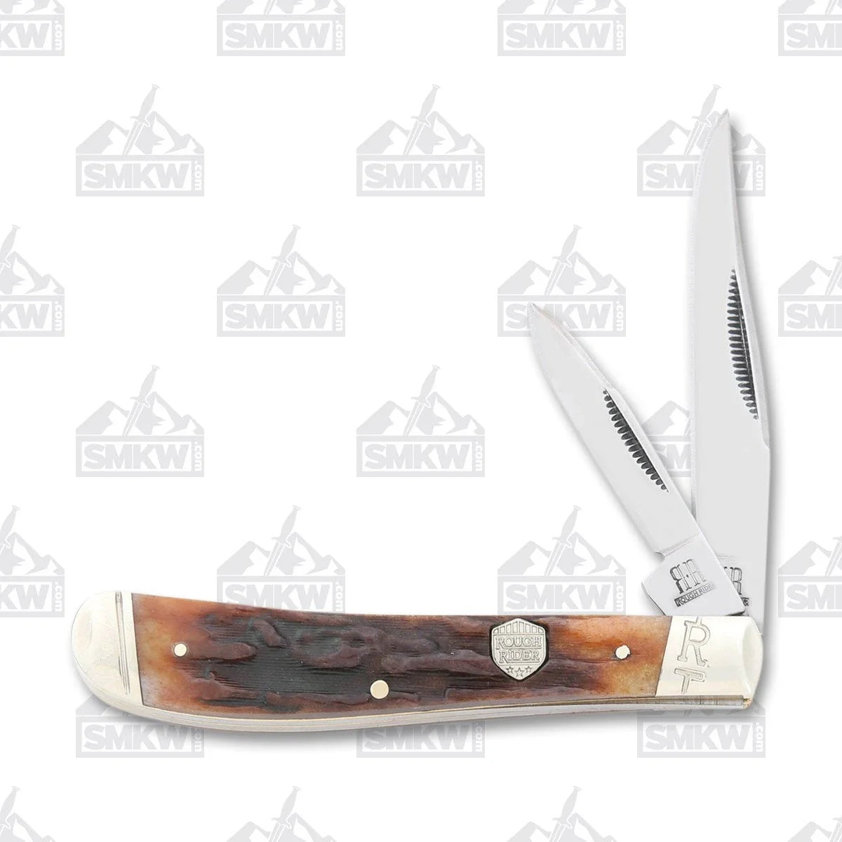 Rough Ryder Brown Stag Bone Pen Blade Trapper RR1848