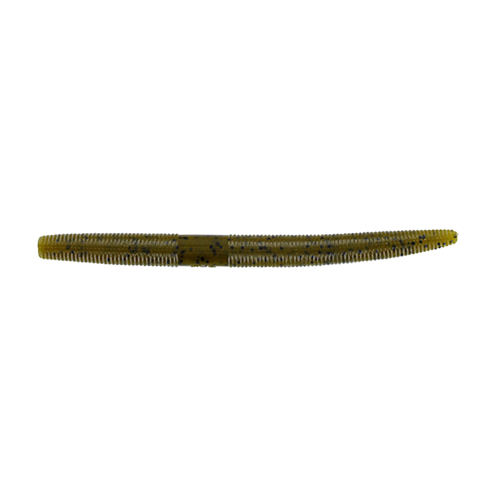 Yamamoto 5-inch Senko in Green Pumpkin with Large Black Flake, full bait