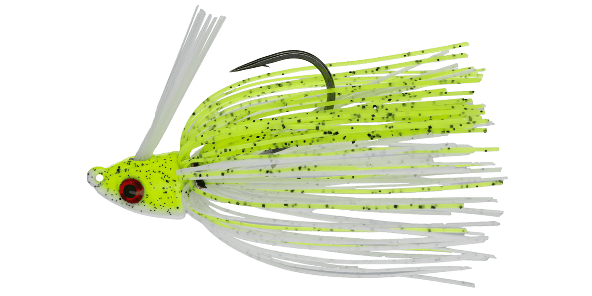 Big Bite Baits Real Deal Deflection Swim Jig 3/8 oz — Chartreuse Shad