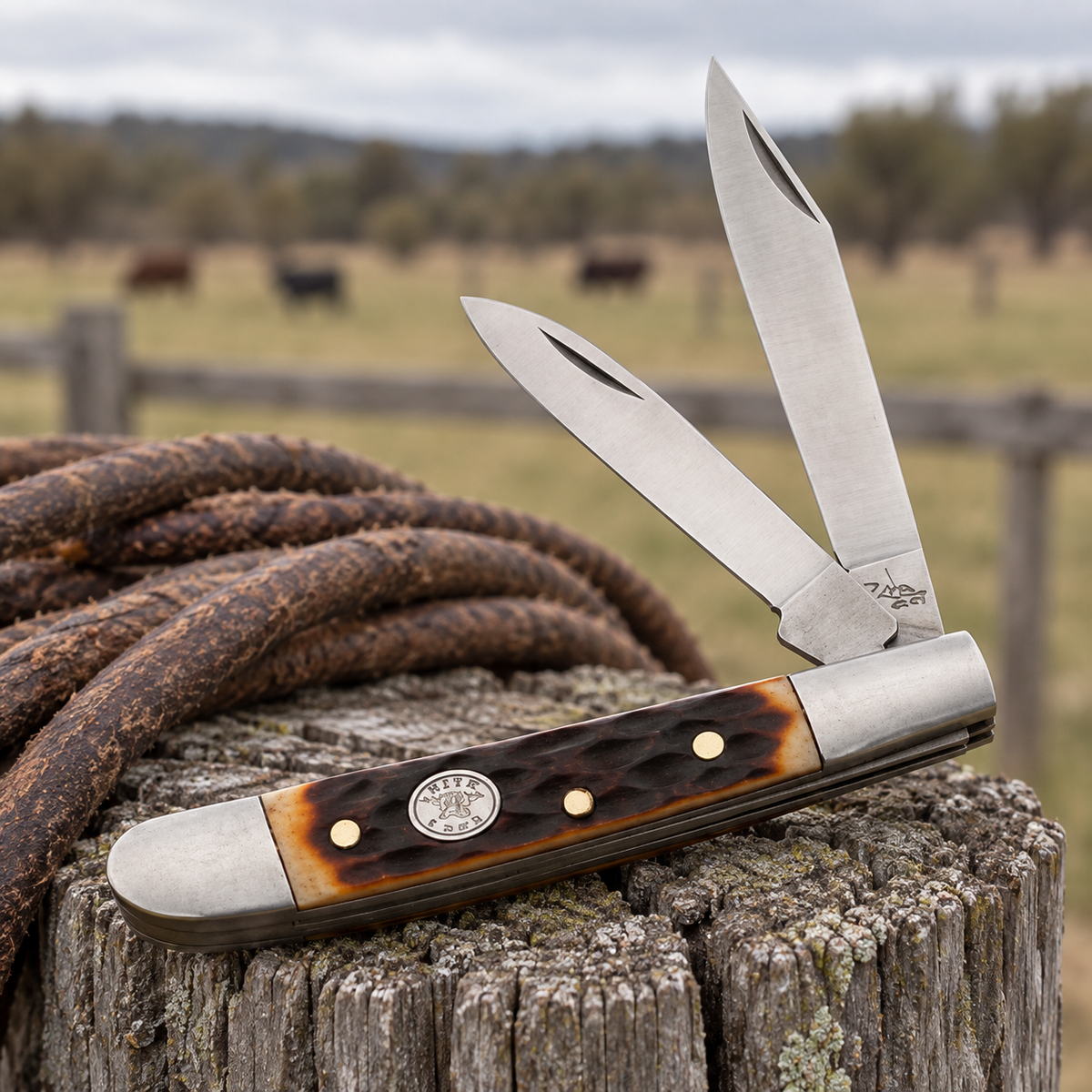 Whitetail Cutlery Brown Jigged Bone Trapper