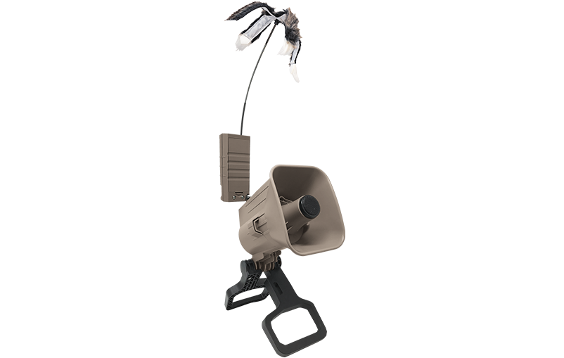 FOXPRO XDECOY mounted on a call (call not included)
