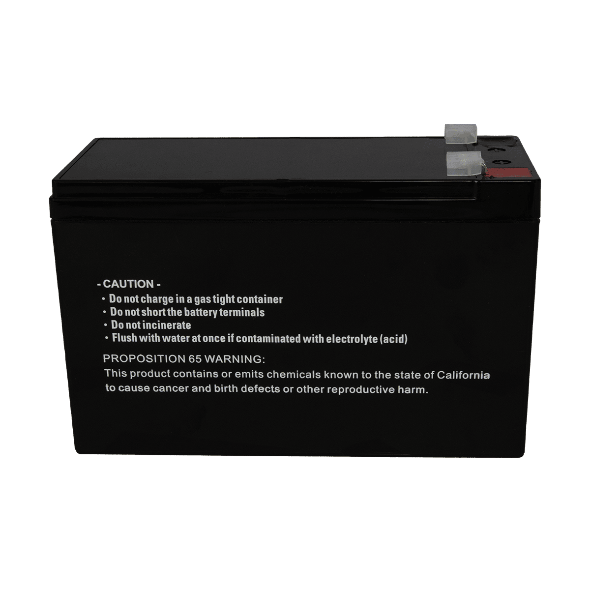 American Hunter 12V 7Ah battery label and terminals