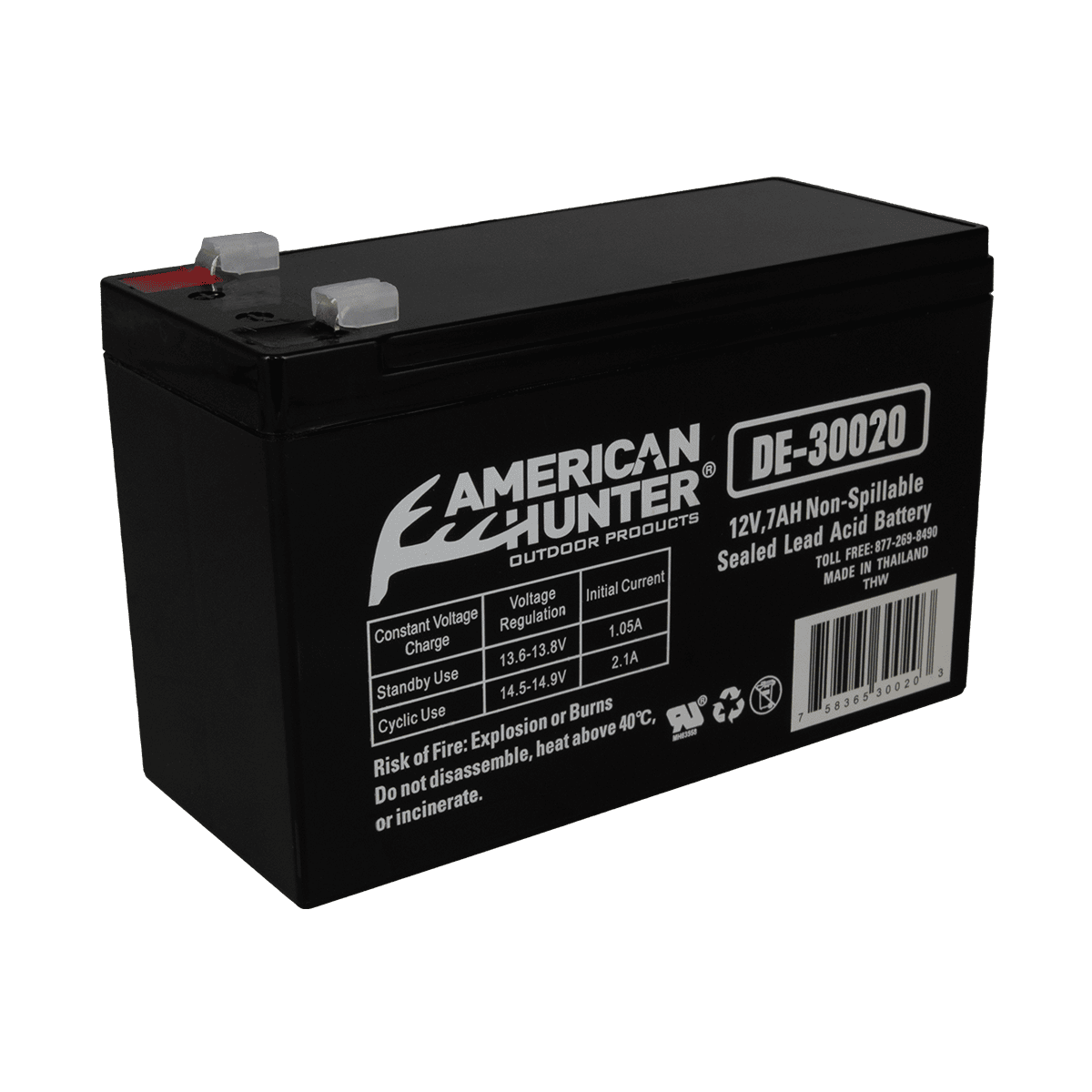 American Hunter 12 volt 7 amp-hour rechargeable feeder battery