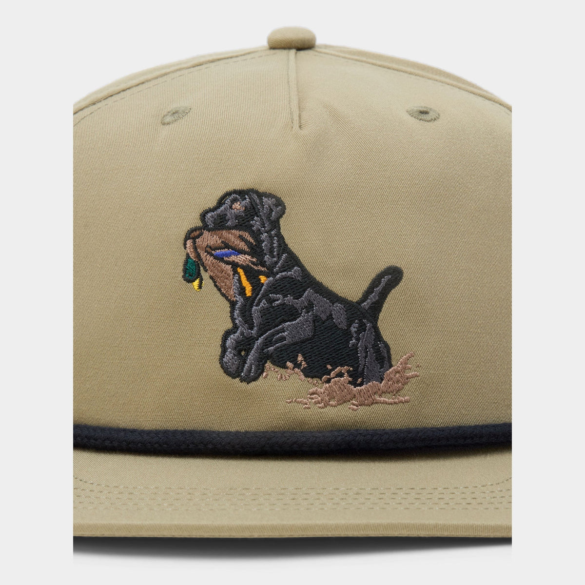 Duck Camp Black Lab Grandpa Hat in Sagebrush, side view