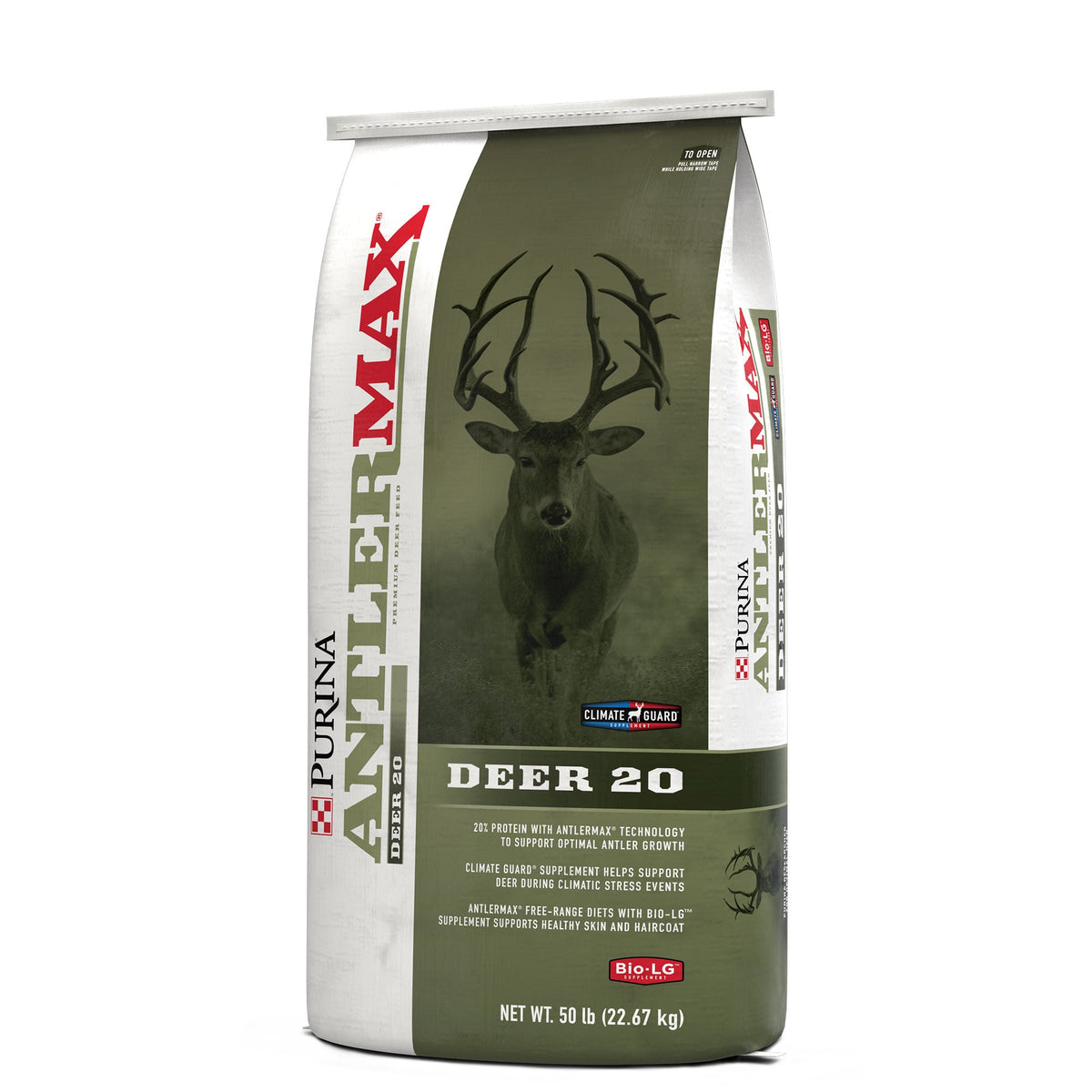 Purina AntlerMax Deer 20 50 lb bag, right angle