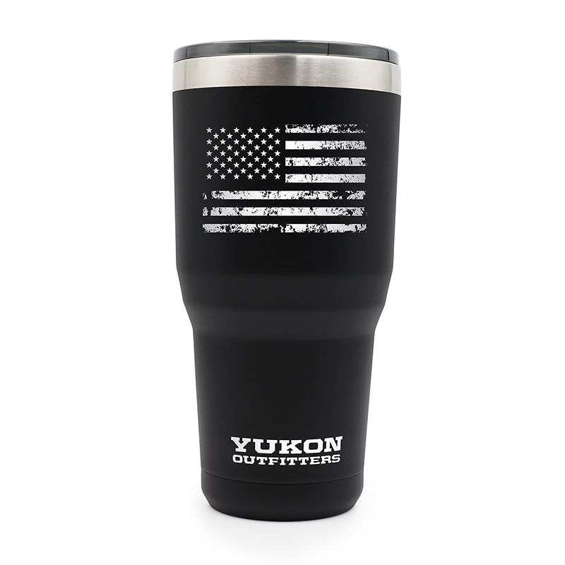 30 oz Freedom Tumbler - Black Distressed US Flag