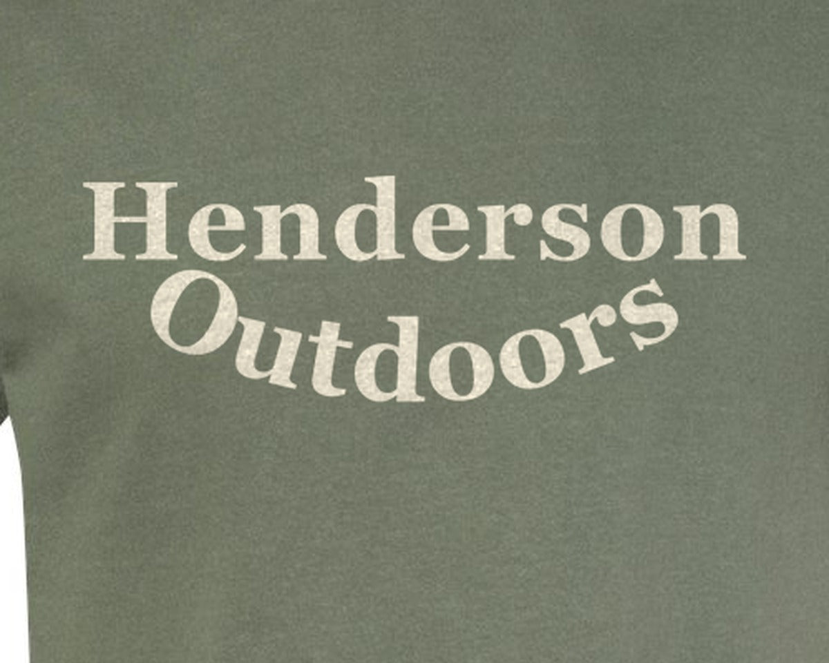 Close-up of the Henderson Outdoors chest print