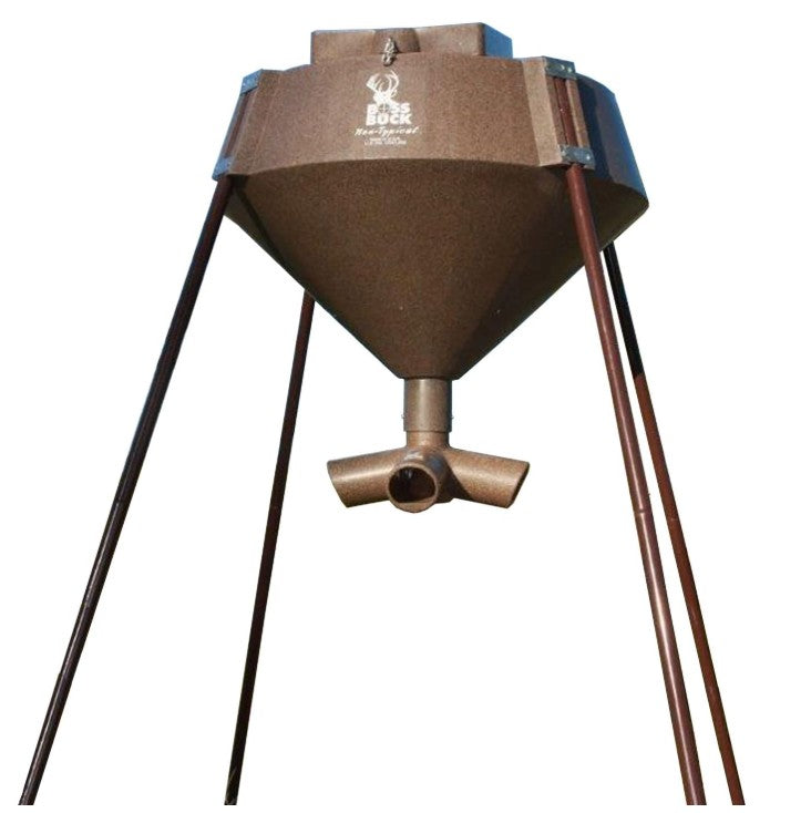 Boss Buck 600 lb. Gravity Protein Feeder hopper and four-port feed head